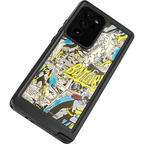 DC Comics Batman Batgirl Vintage Action pose pattern Galaxy Note20 Ultra 5G Waterproof Case